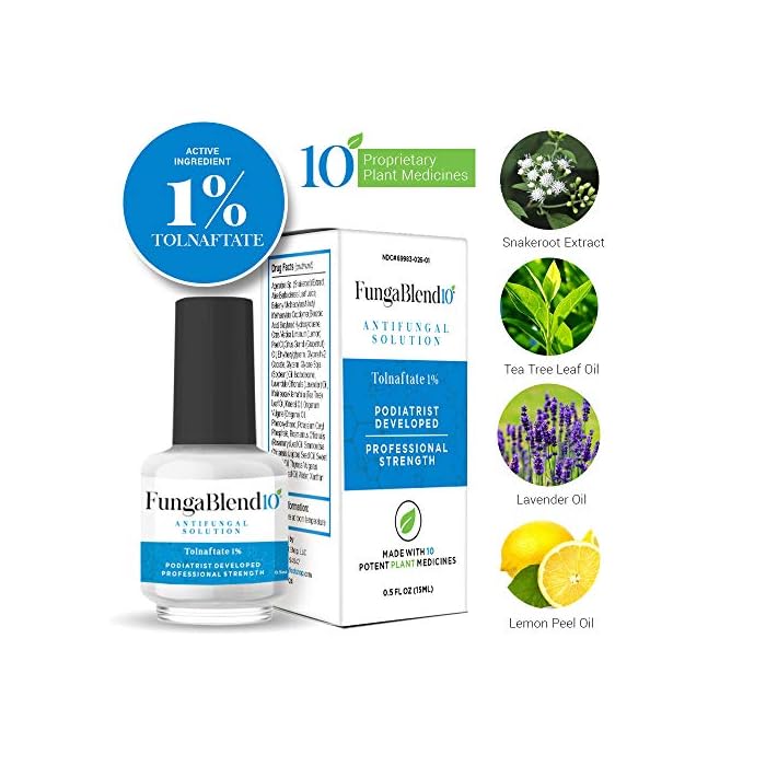FungaBlend 10 - Antifungal Medication:1% Tolnaftate and 10 Plant Medicines -Toenail Fungus Treatment for Nail Repair Gel…