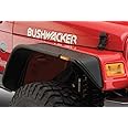 Bushwacker Jeep Flat Style Front Fender Flares | 2-Piece Set, Black, Textured Finish | 10055-07 | Fits 1997-2006 Jeep Wrangler TJ
