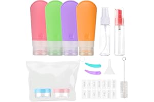 gowwim Travel Toiletry Bottles,14 Pack Travel Bottles for Toiletries, TSA Approved Leak Proof Silicone Travel Bottles Set for Cosmetics Shampoo Conditioner Lotion Body Wash.