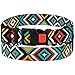 Nylon Dog Collar Aztec Geometric Pattern Ethnic Teal 12-16 inch
