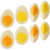 Zerodeko Realistic Fake Boiled Egg Models 8 Pcs Artificial Food Props for Photography Home Decor DIY Crafting and Educational Play Kitchen Toys 1.96X1.37X0.98In