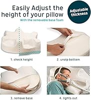 Lunderg CPAP Pillow for Side Sleepers - Includes 2 Pillowcases - Adjustable  Memory Foam Pillow for Sleeping on Your Side, Back & Stomach - Reduce Air  Leaks & Mask Pressure for a Lunderg CPAP Pillow for Side Sleepers - Includes 2 Pillowcases - Adjustable  Memory Foam Pillow for Sleeping on Your Side, Back & Stomach - Reduce Air  Leaks & Mask Pressure for a