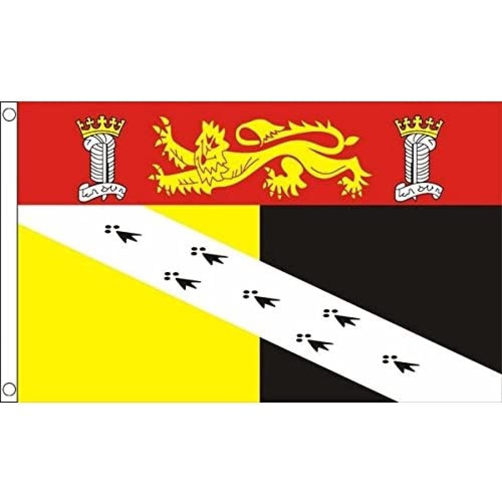 AZ FLAG - Norfolk County With Arms Flag - 3x5 Ft - 100D Polyester County Of Norfolk - England Banner with Two Metal Grommets - Fade Resistant - Vivid Colors - 3' x 5' Feet - 150x90 Cm