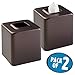 MetroDecor mDesign Facial Tissue Box Cover/Holder for Bathroom Vanity Countertops - Pack of 2, Bronze