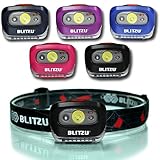 Brightest LED Headlamp - with Red Light - Blitzu i2 Headlight Flashlight for Kids, Men, Women. Perfect Waterproof Head Light For Running, Walking, Reading, Camping, Home Projects, Fun Toys & Emergency
