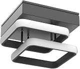 EIDISUNY Modern LED Ceiling Light 22W Cool White 6000K Black Square view 4