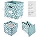 homyfort Cube Storage Organizer Bins 12x12 - Fabric Storage Cubes Bin Foldable Baskets Square Box with Labels and Dual Plastic Handles for Shelf Closet, Nursery, Boys, Girls, Set of 6 (Teal Blue)