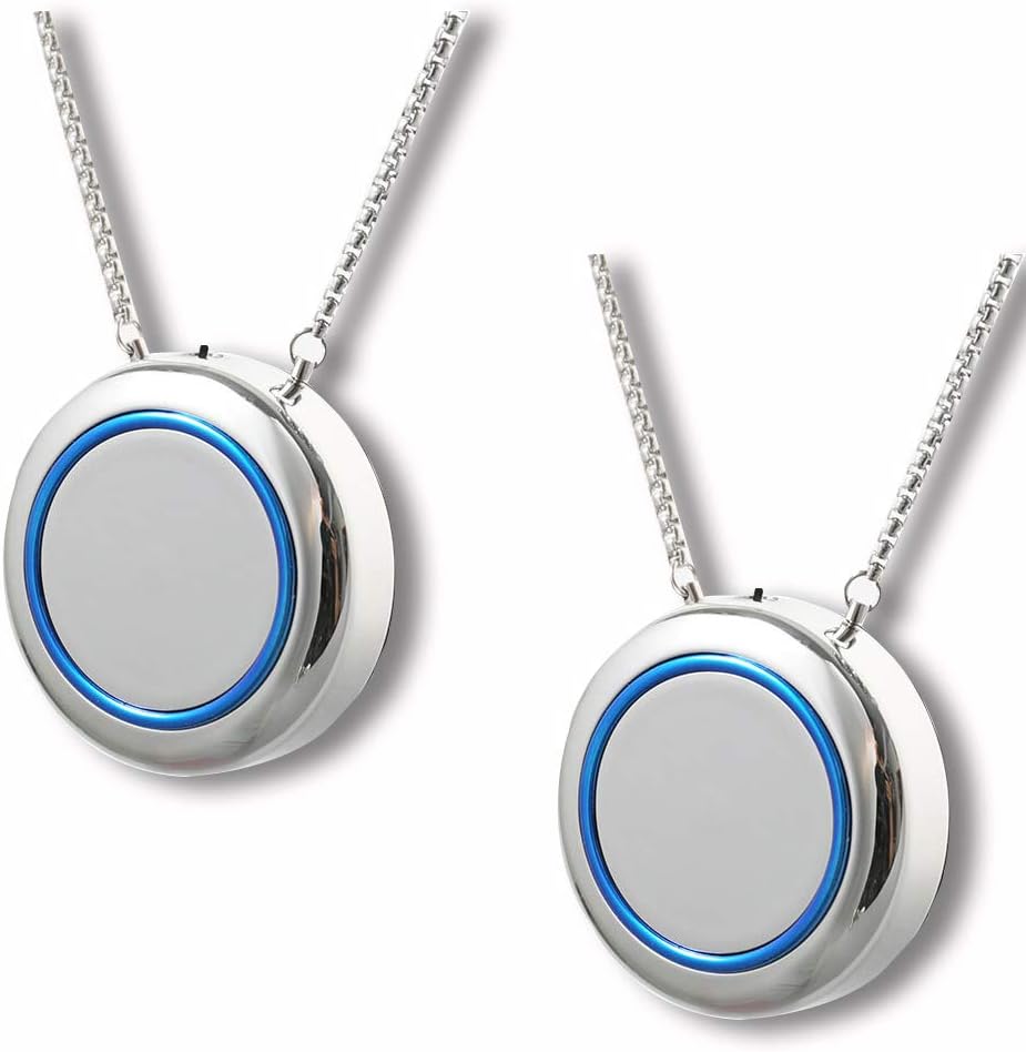 Halnziye Portable Wearable Necklace Air Purifier [2 Pack] Mini Wearable Negative Ion Generator, Portable Travel Air Cleaner Freshener Ionizer (No Radiation Low Noise) for Adults Kids