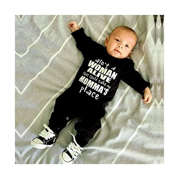 Kollmert Unisex Baby Letter Print Romper Solid Long Sleeve Jumpsuit Outfits Clothes - Image 5