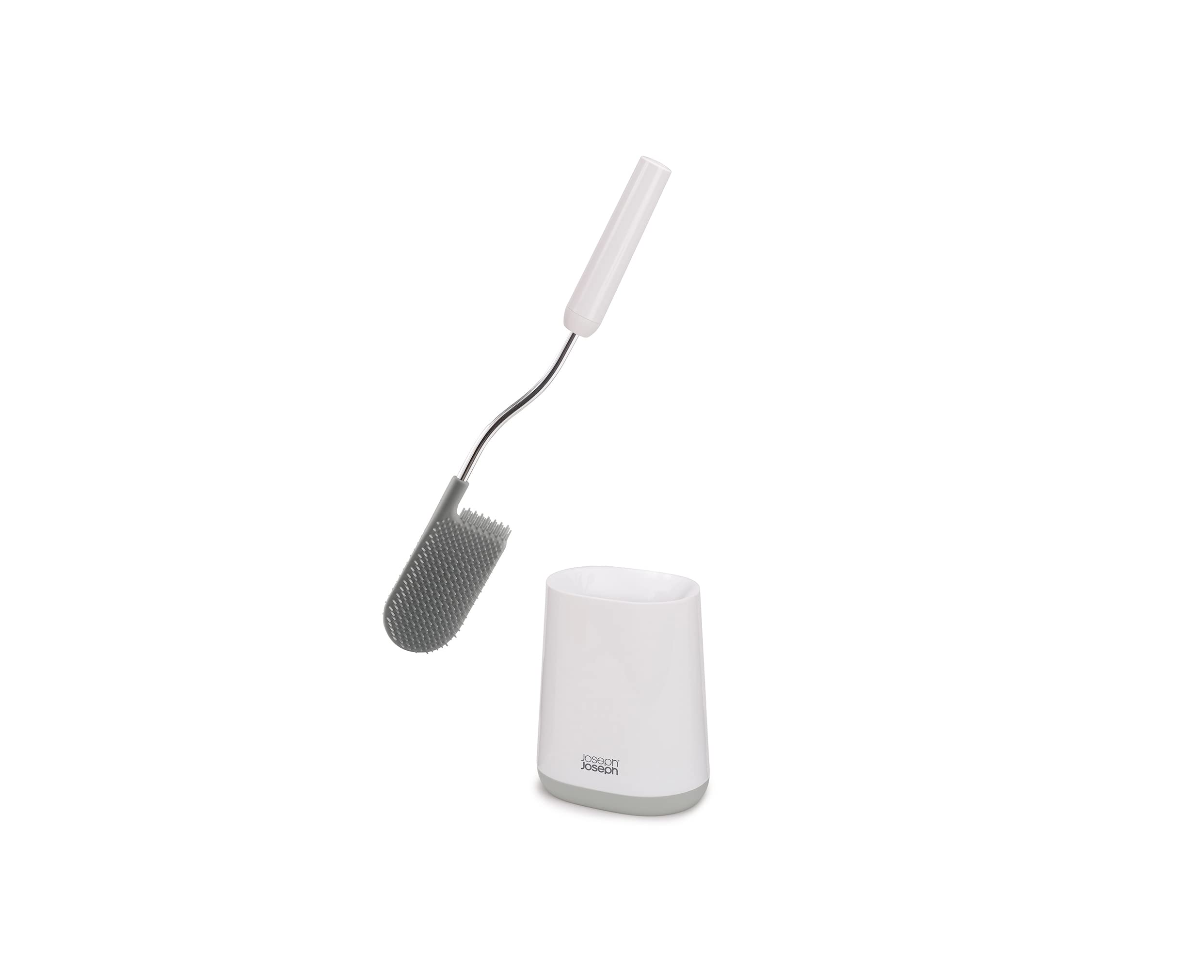 Photo 1 of **BASE ONLY**
Joseph Joseph Flex Lite Silicone Toilet Brush with Slimline Holder Set, Flexible Head, drip, Anti-Clog deep Clean, 1 EA, Grey/White