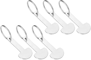 MUSISALY Shopping Trolley Tokens Metal Keychains 6Pcs for Grocery Cart Use Daily Convenience in Canada
