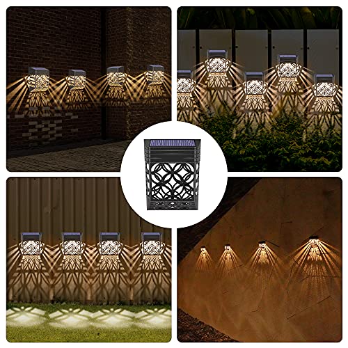 Nasharia Solar Deck Lights Outdoor, Solar Fence Light Wall Lights Led Garden Decorative Lighting Waterproof Decorative Step Lights for Post，Patio, Front Door, Step, Stair, Yard, Warm White, 6Pack