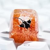 XISZYS Manta Ray Ocean White Orange Coral Artisan Keycap, SA Profile, Resin Custom Keyboard Key Caps, for Cherry MX Mechanical Keyboard, Gift for Keyboard Lovers
