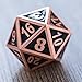 TecUnite 7 Die Metal Polyhedral Dice Set DND Role Playing Game Dice Set with Storage Bag for RPG Dungeons and Dragons D&D Math Teaching (Shiny Copper and Black)