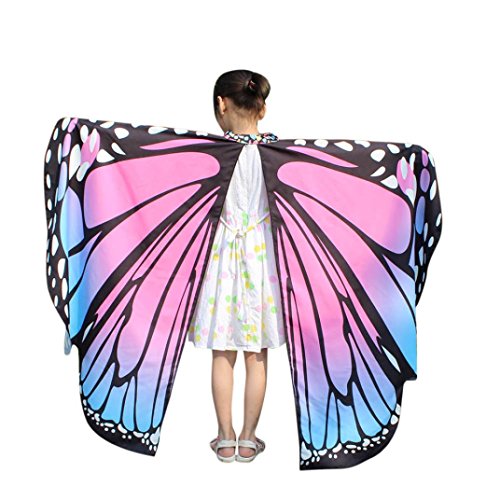 Monarch Butterfly Wings,Kemilove Prop Soft Fabric Butterfly Wings Shawl Fairy Ladies Nymph Pixie Costume Accessory (Kid,136108CM, Pink)