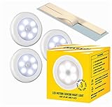 Tylos Home (3-Pack) 6 LED Motion Activated Sensor Light Indoor | Battery-Powered Wireless Wall Night Lights + BONUS Reusable Adhesive Blu Tack | Easy to Stick Anywhere and Light Up Any Dark Place