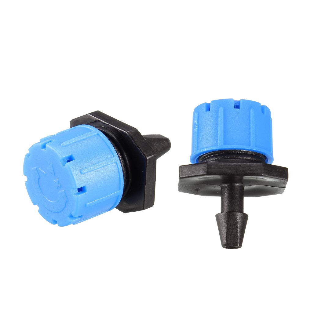 sourcing map Adjustable Irrigation Sprinklers, Micro Emitter Dripper Watering System On 1/4" Barb, 20 Pcs (Blue)