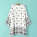 Sannysis Women Coat Elephant Printed Kimono Cardigan Tops Blouse Cover up White