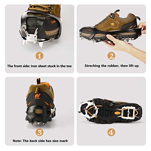 Cosyzone Traction Cleats Micro Ice Spikes for Shoe/Boots Safe for Walking, Jogging, Climbing and Hiking(M