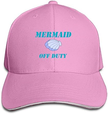 FLYL Mermaid Off Duty Seashell Unisex Washed Twill Sandwich Bill Cap Adjustable Peaked Baseball Cap Fashion Golf Hat Cool Baseball Caps &amp; Golf Capsfitted Hats Pink