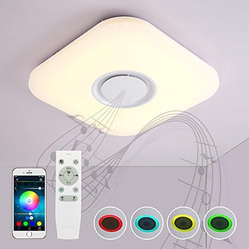 NATSEN 36W 18.9" LED Ceiling Light with Remote Control And Bluetooth Speaker for Living Room, Bedroom, Kitchen And Dining Room