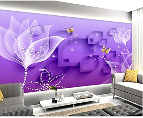 Scarica Gratis Images Tianxinbz 3d Floral Butterfly Wallpaper Purple Wall Mural For actualisé par