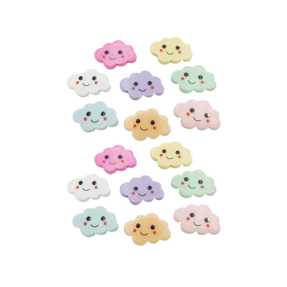 HEALLILY 40Pcs Slime Charms Cute Cloud Resin Flatback Slime Beads Making Supplies for Hair Accessories DIY Scrapbooking Phone Case Jewelry Making