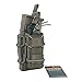 EXCELLENT ELITE SPANKER Open-Top Double Rifle Mag Pouch for M4 M14 M16 G36 AR15 Magazine with Pistol Mag Pouch(Black,Double Pouch)