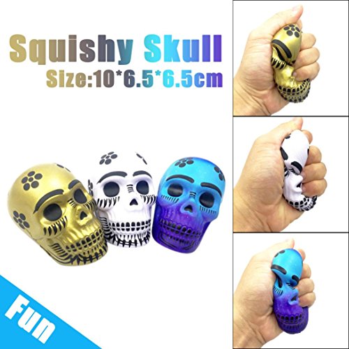 image for iLH ZYooh Jumbo Skull Squeeze Toys Squishy Cream Scented Slow Rising D