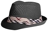 Enimay Vintage Unisex Fedora Hat Classic Timeless Light Weight 2116 - Black L/XL