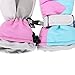 Simplicity Girl's Skiing Gloves Winter Warm Mittens, Pink Blue Grey, M(7-9 Years)