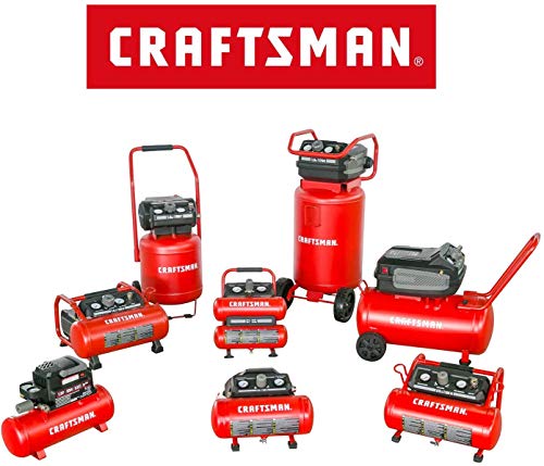 Craftsman Air Compressor, Max 175 Psi 20 Gallon 1.8 HP Heavy Duty Compressor Oil-Free, 145-175 Psi Range, 4 CFM@90psi Electric Air Compressor, Red- CMXECXA0232043