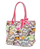 Ngil Quilted Cotton Owl Medium Tote Bag