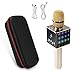 Wireless Bluetooth Karaoke Microphone H8 with LED Lights and Built in Bluetooth Speakers, 2600mAh Handheld Mic Machine for iPhone and Android - Home KTV Karaoke Singing (Gold)