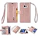 Galaxy S7 Edge Wallet Case, Leather [9 Card slots] [photo & wallet pocket] (Rose Gold)