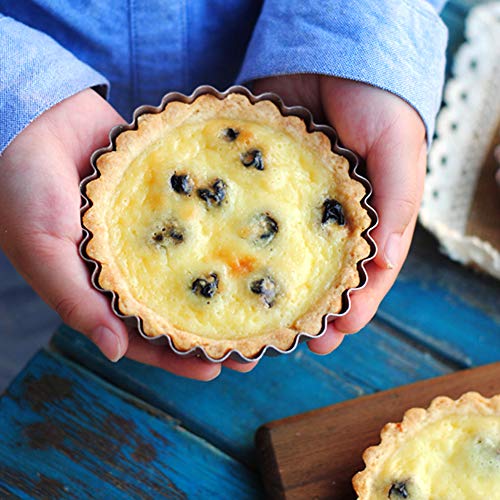 Webake 4 Inch Mini Tart Pan Set of 6, NonStick Small Tart Mold Quiche