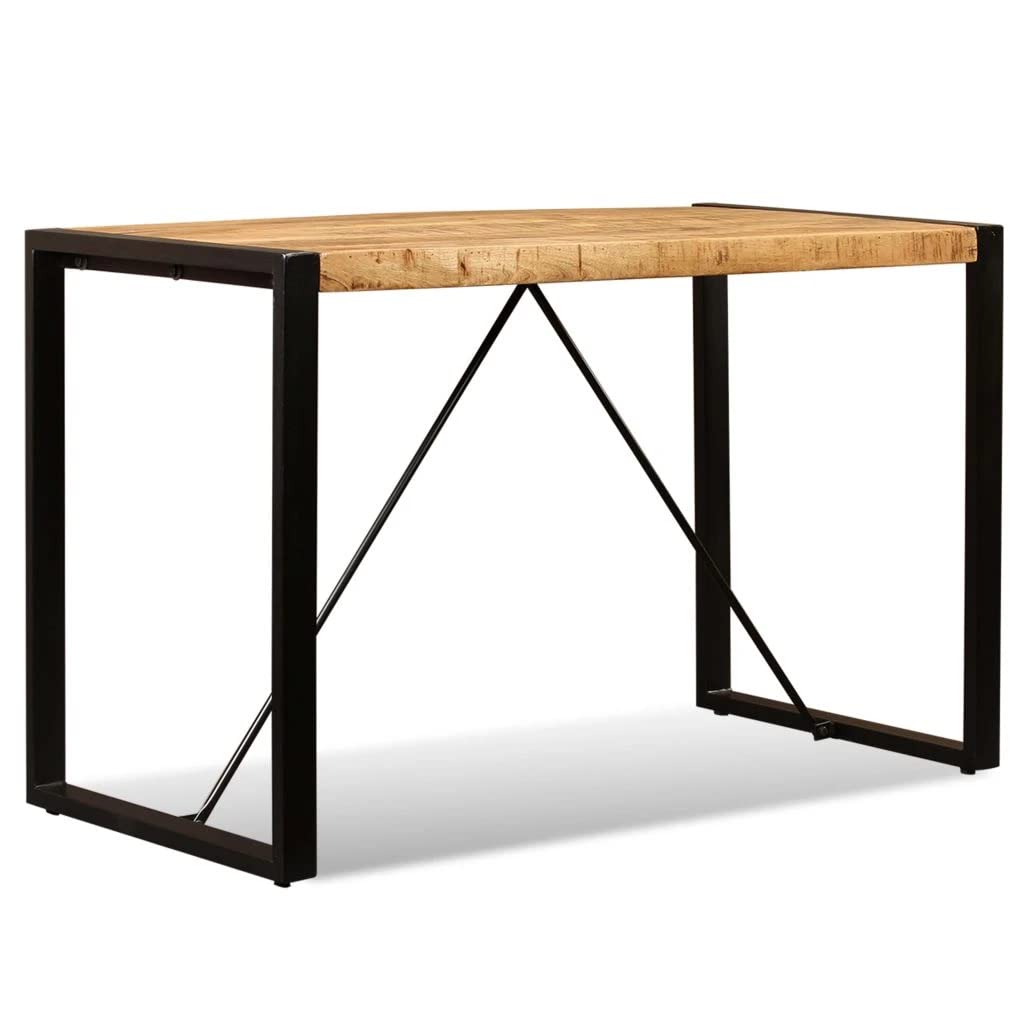 vidaXL-Mesa-Comedor-120-cm-Madera-Mango-Mueble-Mobiliario-Cena-Cocina-Auxiliar