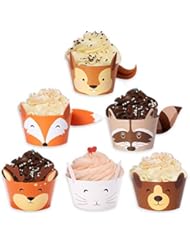 Woodland Baby Shower Cupcake Wrappers- Set of 24 Woodland Creatures