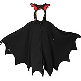 loyimioo Moth Man Costume Hooded Cloak Soft Fleece Cape for Halloween Christmas Cosplay Party One Size Fits All