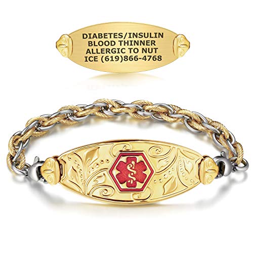 Divoti Custom Engraved Medical Alert Bracelets for Women