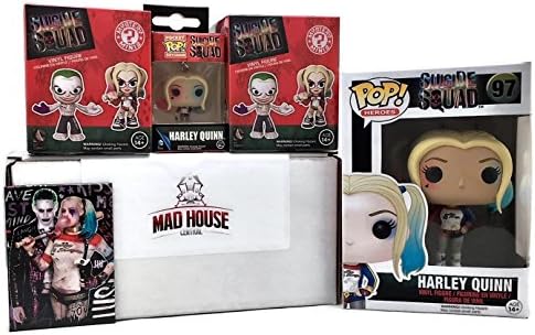 Suicide Squad Bundle by Mad House Central - Harley Quinn Pop, Keychain, Magnet &amp; 2 Mystery Mini’s