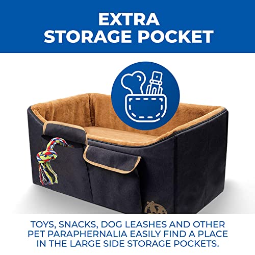 CHEERING PET Dog Car Seat, Elevated Pet Bucket Booster Seat, Foldable Design for Easy Travel