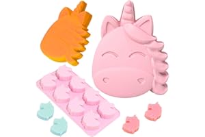 LIAJIA Unicorn Silicone Molds Cake Pan Unicorn Baking Molds Dessert Mousse Chocolate Ice Cube Brownie Silicone Shapes Unicorn