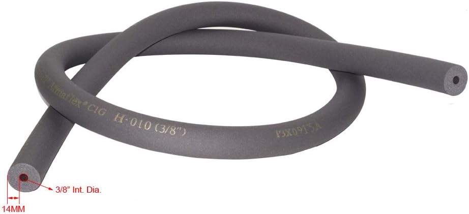 Pipe Insulation Foam Tube 3/8 inch ID Thermal Plumbing Tubes, 0.55"(Wall) x 6.6Ft(L)