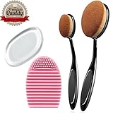 Professional Makeup Brush Set, VIVACE Multifuctional Brushes Pack with Silicone Sponge / Foundation Cream Concealer / Contouring Blending Tool (Essential Set - 4 Pieces)