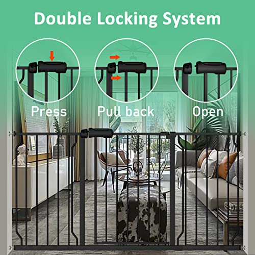 ALLAIBB Extra Wide Pressure Mounted Baby Gate Walk Through Child Kids