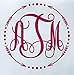 Custom Initial Monogram Vinyl Decal Bumper Sticker, for Tumblers, Laptops, Car Windows - Circle with Arrow & Dot Design