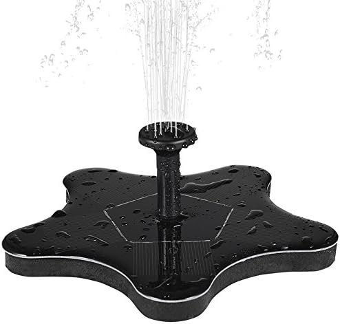 Solar Powered Bird Bath Fountain Pump Kit 1.4W Starfish Design Freestanding Floating Submersible Sprayer Pumps 180L/H