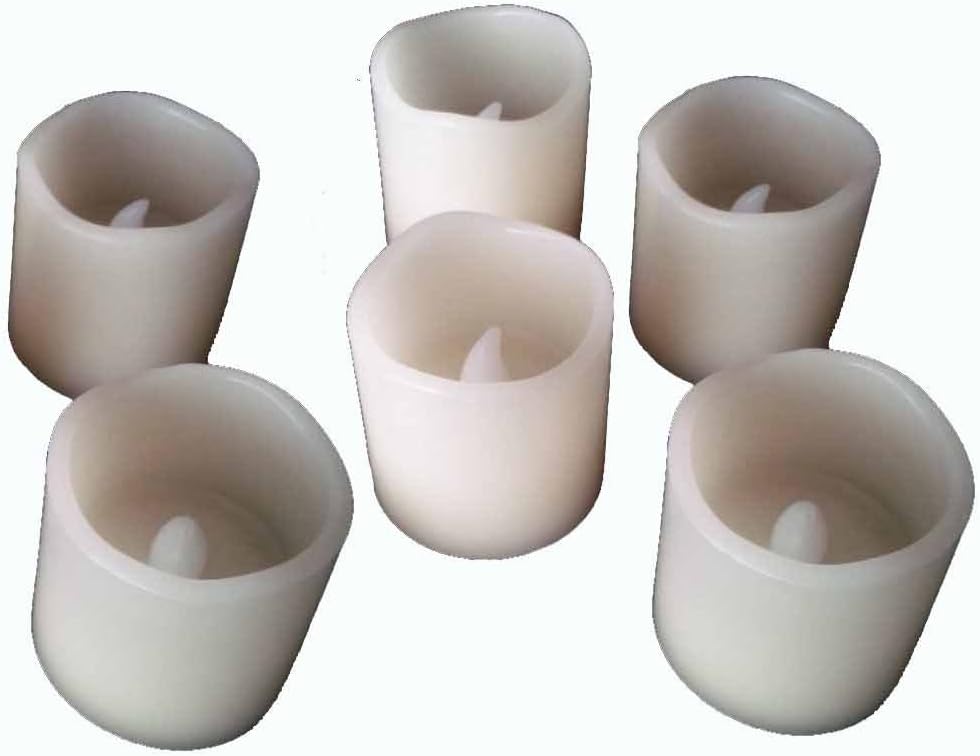 Set of 12 LED Lighted Flickering Votive Style Flameless Candles 2 x 3 inches - LED Candles, Flameless Candle Set, Votive Candles, Decorations, Wedding Favors,Halloween, Halloween Candles, Centerpieces, Wedding Decor