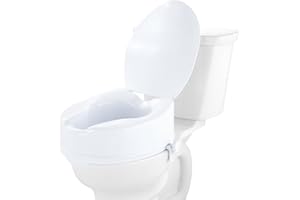 VEVOR Raised Toilet Seat, 6" Height Raised, 300 lbs Weight Capacity, Universal Toilet Seat Riser, Screw Rod Locking, with Toi